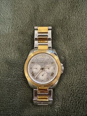 Michael Kors Two-Tone Silver and Gold Crystal Dial Watch